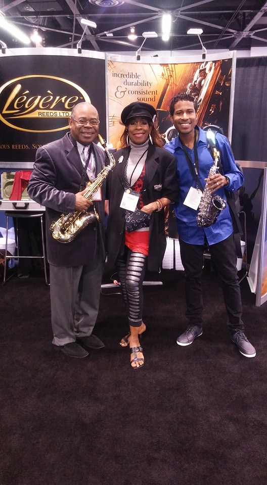 Legere Reeds Booth_2016 NAMM - Peggi Blue, Dr. Alvin McKinney & J Boykin_ Legere Reeds Artists
